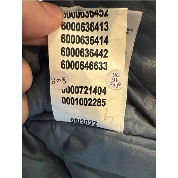 Vans Quilted Bomber Jacket Men XL Gray Blue Corduroy Full Zip Padded Lined HO22 - Picture 10 of 10